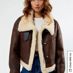 PacSun Faux Leather Sherpa Moto Jacket - XS - NWT